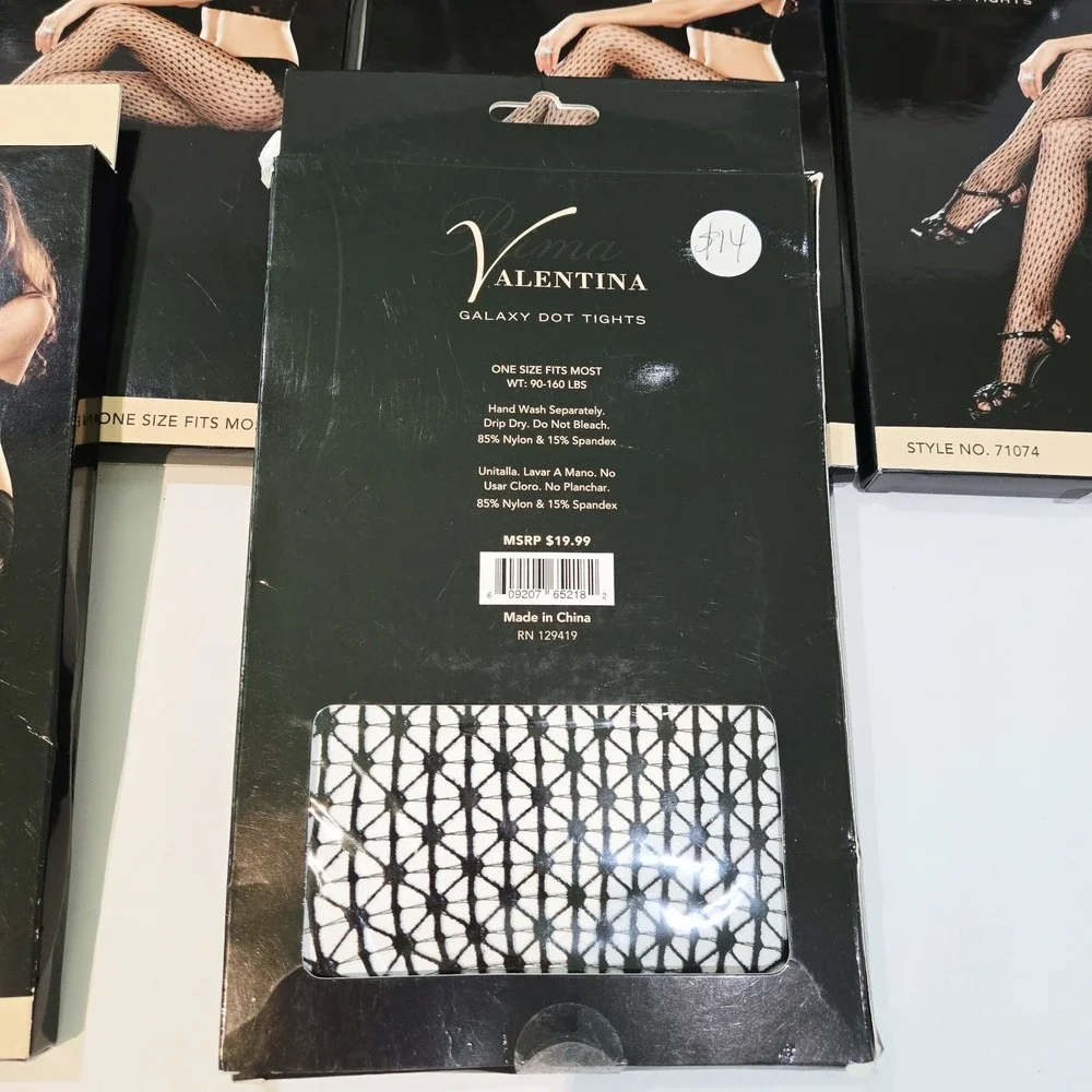 Valentina Sexy Mesh Stocking Net Galaxy Dot Tights Black 10 Packs #71074 New